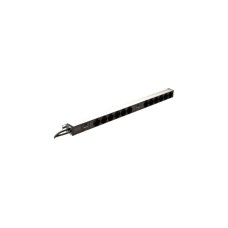 Digitus 19" Steckdosenleiste mit Aluminiumprofil, 12-fach, 1HE(schwarz/aluminium, 2x 2 Meter Kabel, Überlastschutz)