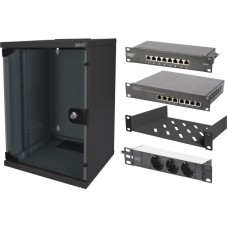 Digitus 25,4 cm (10") Set 2 B 9HE, IT-Schrank(schwarz, 9 Höheneinheiten)