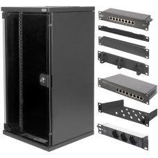 Digitus 25,4 cm (10") Set 3 B 12HE, IT-Schrank(schwarz, 12 Höheneinheiten)