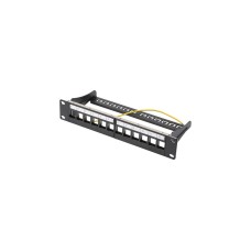 Digitus DN-91420, Patchpanel(schwarz, Rackmount (1 HE), 12-Port)