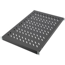 Digitus Fachboden mit variablen Befestigungsschienen zum Festeinbau in 483 mm (19“)-Schränke(schwarz, 1 Höheneinheit)