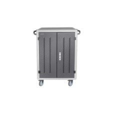 Digitus Mobiler Ladeschrank, 30 Ladestationen, für Notebooks/Tablets bis 15,6"(schwarz, inkl. USB-A, Lüfter, UV-C Lampen, Datensynchronisation)