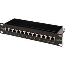 Digitus Patchpanel DN-91612S, Kabelführung(schwarz, 254 mm (10"), Cat.6)