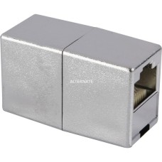 Digitus RJ-45 Modularkupplung(silber, 2x RJ-45 Buchse, doppelt geschirmt, Bulk)