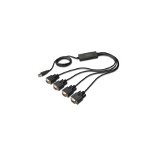 4x Seriell RS232 Stecker(schwarz, 1,5 Meter)