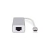 3x USB-A Buchse + RJ-45 Buchse, USB-Hub(weiß/silber, 20cm, Gigabit LAN)