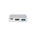 USB-A + USB-C + HDMI-Buchse, USB-Hub(silber/weiß, PD, Laden mit bis zu 100 Watt)