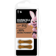 Duracell Hearing Aid 312, Batterie(6 Stück, Größe 312)