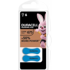 Duracell Zinc Air - PR675, Batterie(blau, 6 Stück, Größe 675)