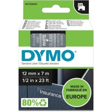 Dymo D1 ORIGINAL Schriftband, weiß auf transparent, 12mm x 7m(S0720600 )