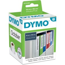 Dymo LabelWriter ORIGINAL Ordneretiketten breit 59x190mm, 1 Rolle mit 110 Etiketten(weiß, permanent klebend, S0722480)