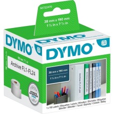 Dymo LabelWriter ORIGINAL Ordneretiketten schmal 38x190mm, 1 Rolle mit 110 Etiketten(weiß, permanent klebend, S0722470)