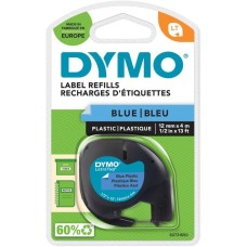 Dymo LetraTag Kunstoffband S0721650, Schriftband(blau, 12 mm x 4 m)