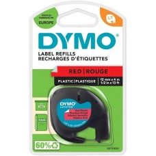 Dymo LetraTag ORIGINAL Kunststoff Schriftband schwarz auf rot(S0721630)