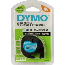 Dymo LetraTag ORIGINAL Kunststoff Schriftband schwarz auf transparent(S0721530)