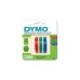 Dymo ORIGINAL Vinyl selbstklebende Prägebänder, Schriftband(3er Blister, weißer Druck auf farbigem Untergrund, S0847750)