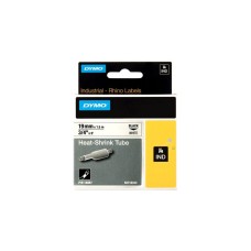 Dymo Rhino IND ORIGINAL Heißschrumpfschlauch 19mm x 1,5m, schwarz auf weiß, Etiketten- Schrumpfschlauch(für Durchmesser 4,64-8,70 mm, 18057)