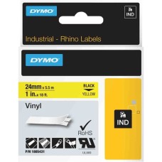 Dymo Rhino Vinylband 1805431, Schriftband(24 mm, schwarz auf gelb)