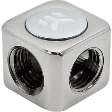 EKWB EK-AF T-Splitter 3F G1/4 - Nickel, Verteiler(silber)