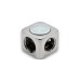 EKWB EK-AF T-Splitter 3F G1/4 - Nickel, Verteiler(silber)