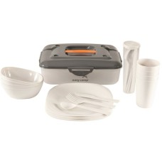 Easy Camp Cerf Picknick-Box M, Geschirr(grau/weiß, 24-teilig, Modell 2023)