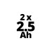 Einhell Akku Power-X-Change Twinpack 18V 2,5Ah CB(rot/schwarz, 2 Stück)