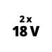 Einhell Akku Power-X-Change Twinpack 18V 4,0 Ah CB 1(rot/schwarz, 2 Stück, Outlet)
