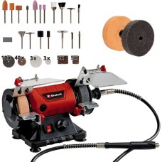 Einhell Doppelschleifer TC-XG 75 Kit(rot/schwarz, 150 Watt, umfangreiches Zubehör-Kit für Polier- und Schleifarbeiten)