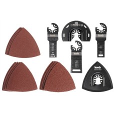 Einhell Multi-Tool-Set für Holz, Metall, Kunststoff, 17-teilig, Schleifscheibe(für Multifunktionswerkzeuge)