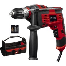 Einhell Schlagbohrmaschinen-Set TC-ID 1000 E Kit(rot/schwarz, 1.010 Watt, Werkzeugtasche, 16-teiliges Bohrer-Set)