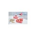 Emsa CLIP & CLOSE Color Frischhaltedose, 4-teiliges Set(koralle/transparent, rechteckig, 4 Dosen + 4 Deckel)