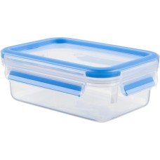 Emsa CLIP & CLOSE Frischhaltedose(transparent/blau, 0,55 Liter, Klassikformat)