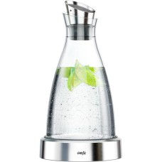 Emsa FLOW Kühlkaraffe aus Glas, Kanne(transparent/edelstahl, mit Kühlstation)