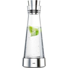 Emsa FLOW Slim Kühlkaraffe aus Glas, Kanne(transparent/edelstahl, mit Kühlstation)