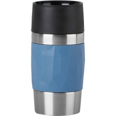 Emsa TRAVEL MUG Compact Thermobecher(blau/edelstahl, 0,3 Liter, Drehverschluss)