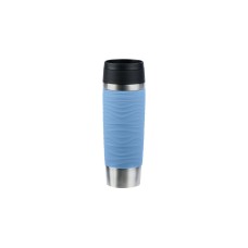 Emsa TRAVEL MUG Waves Grande Thermobecher(hellblau/edelstahl, 0,5 Liter)