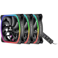 Enermax SquA RGB 3 Fan Pack 120x120, Gehäuselüfter(schwarz, inkl. RGB-Steuerbox)