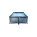 Exit Toys Stone Pool, Frame Pool 220x150x65cm, Schwimmbad(grau, mit Filterpumpe)