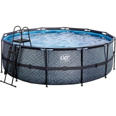 Exit Toys Stone Pool, Frame Pool Ø 427x122cm, Schwimmbad(grau, mit Sandfilteranlage)