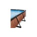 Exit Toys Wood Pool, Frame Pool 300x200x65cm, Schwimmbad(braun, mit Filterpumpe)