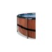 Exit Toys Wood Pool, Frame Pool Ø 427x122cm, Schwimmbad(braun, mit Sandfilteranlage)