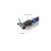FISCHER Fahrrad Mini-Pumpe Doppelhub reversibel, Luftpumpe(schwarz/blau)