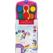 Faber-Castell Farbkasten Connector 12 Farben Einhorn(pink, Einhorn-Edition)