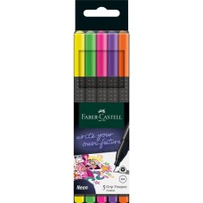 Faber-Castell Grip Finepen neon, Set(5 Stück)