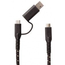 USB-C Stecker(schwarz/gelb, 1,2 Meter, Long Life Cable)