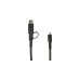 USB-C Stecker(schwarz/gelb, 1,2 Meter, Long Life Cable)