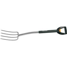 Fiskars SmartFit Teleskop-Spatengabel(schwarz/silber, 19cm)