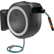 GARDENA Akku-Wand-Schlauchbox PowerRoll XXL 18V P4A, 40 Meter, Schlauchtrommel(grau/weiß, Li-Ion Akku 2,5Ah, POWER FOR ALL ALLIANCE)