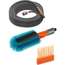 GARDENA Cleansystem Fahrrad Wasch-Set, Waschbürste(grau/türkis, inkl. 10 Seifenstäbchen, Schlauch, Reinigungsspritze)