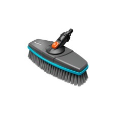GARDENA Cleansystem Stielbürste soft, Waschbürste(grau/türkis, umlaufende Weichkunststoffleiste)